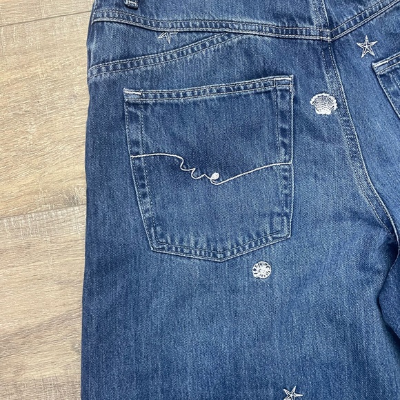 We The Free Dark Blue Embroidered Flare Jeans - Picture 7 of 7